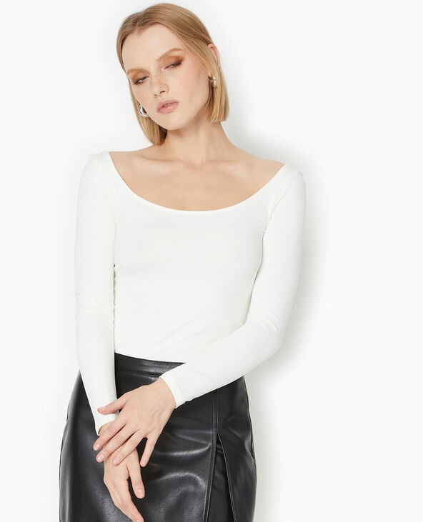 Pimkie Top Manches Longues Encolure Danseuse - Blanc