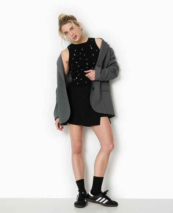 pimkie Top sans manches en maille avec strass - Noir