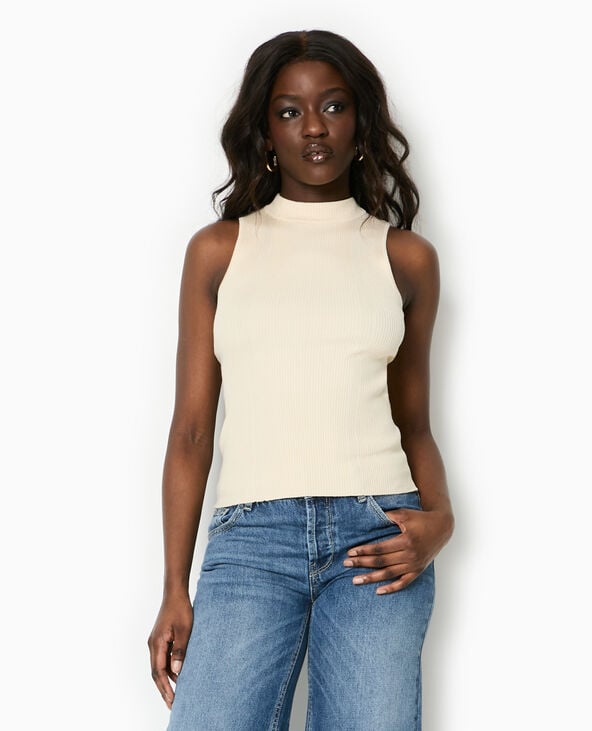 Pimkie Top Sans Manches En Maille Côtelée - Beige