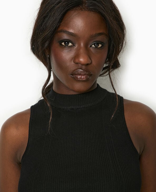 Pimkie Top Sans Manches En Maille Côtelée - Noir