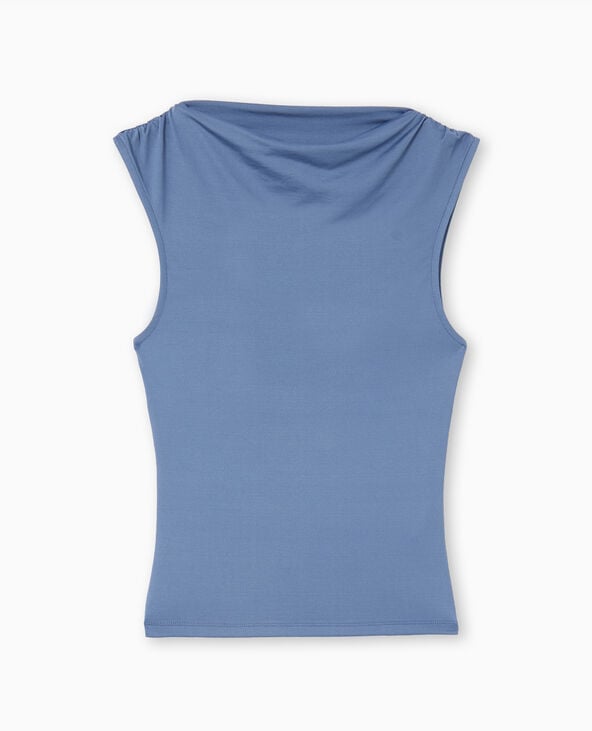 Pimkie Top Sans Manches Encolure Drapée - Bleu