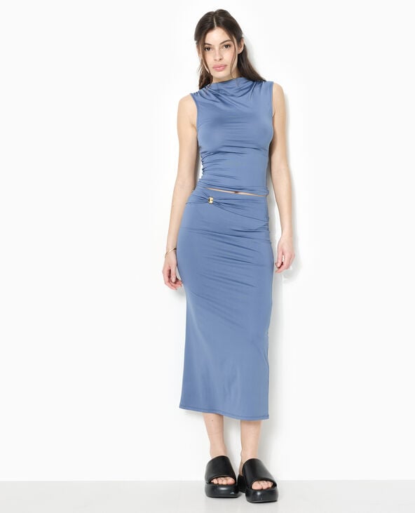 pimkie Top sans manches encolure drapée - Bleu