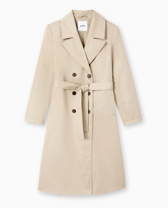Pimkie Trench Long Avec Ceinture - Beige