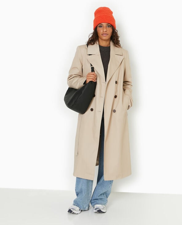 Pimkie Trench Long Avec Ceinture - Beige