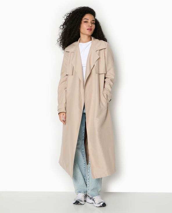pimkie Trench long et fluide avec ceinture - Écru