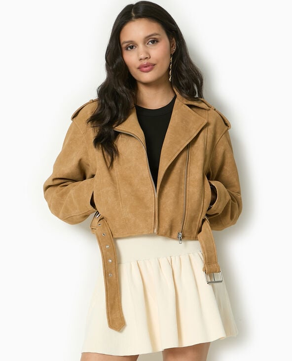 pimkie Veste biker en suédine - Beige