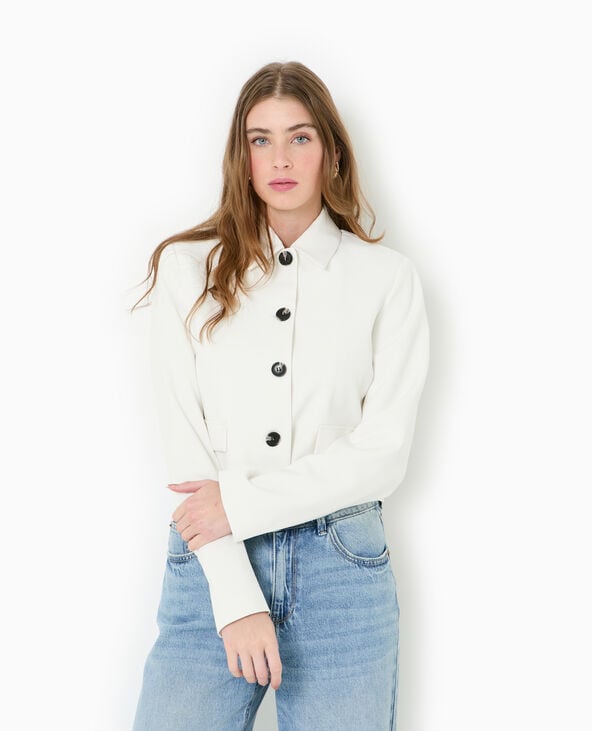 Pimkie Veste City Droite Et Courte - Blanc