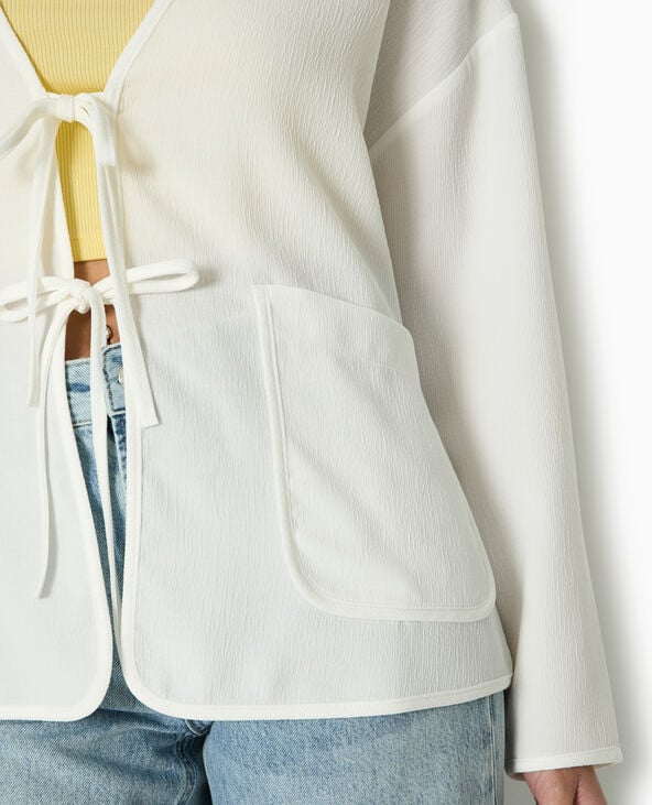 Pimkie Veste Légère Et Droite Avec Nouettes - Blanc