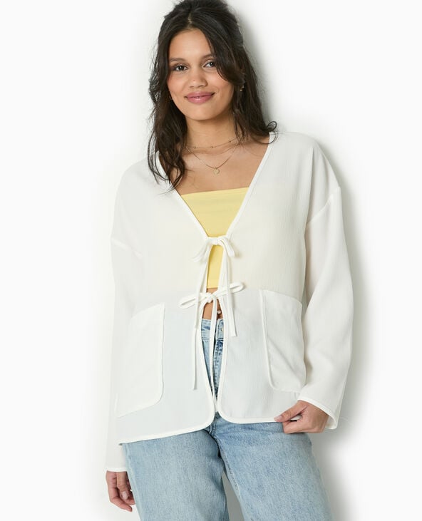 Pimkie Veste Légère Et Droite Avec Nouettes - Blanc