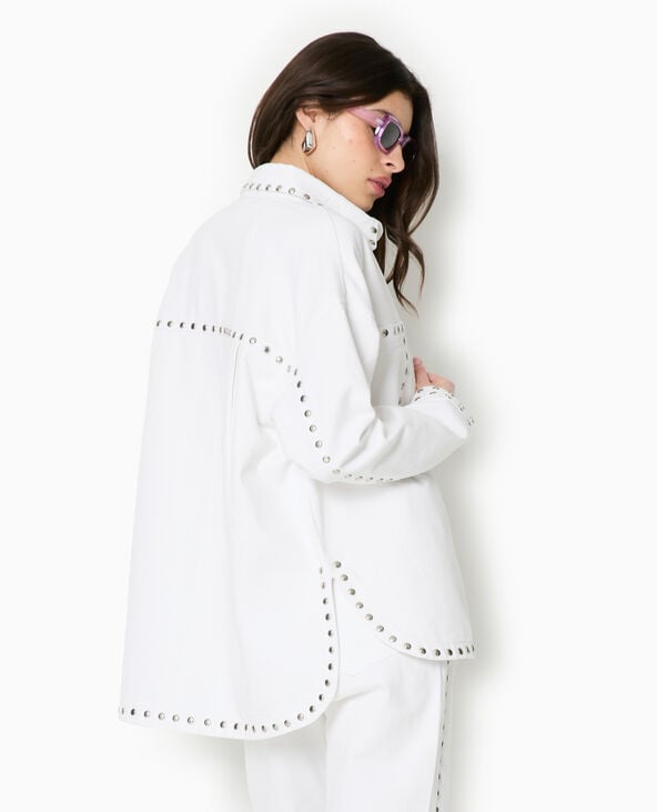 Pimkie Veste Oversize En Toile Avec Clous - Blanc