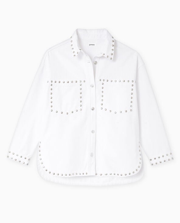Pimkie Veste Oversize En Toile Avec Clous - Blanc