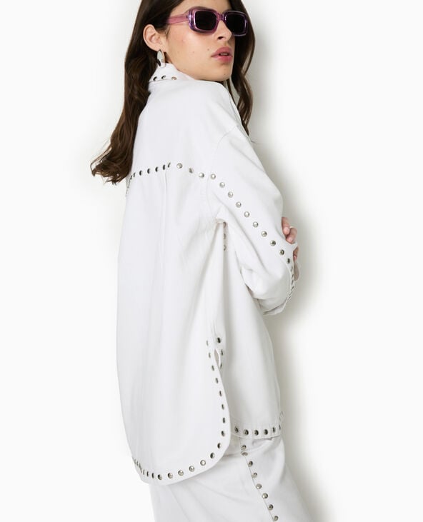 pimkie Veste oversize en toile avec clous - Blanc