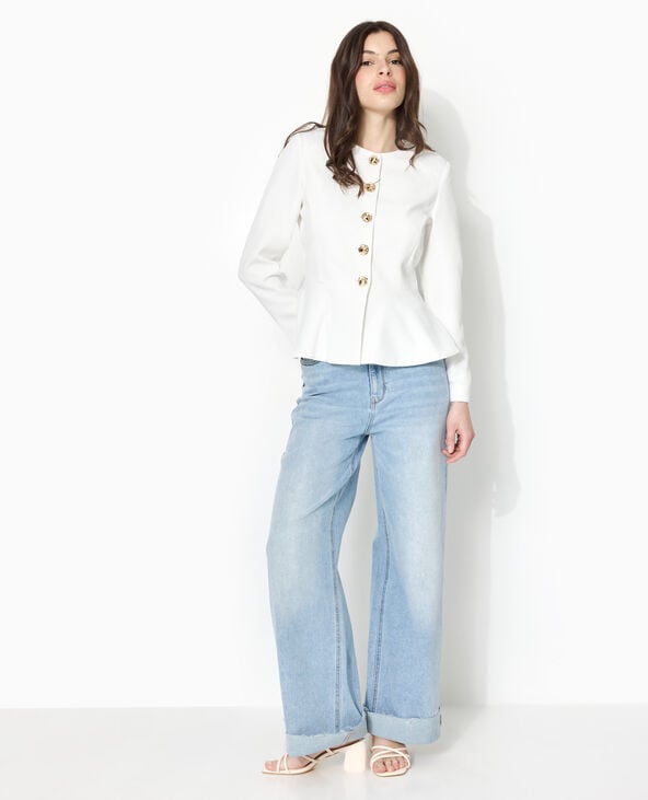 pimkie Veste peplum avec boutons fantaisie - Blanc