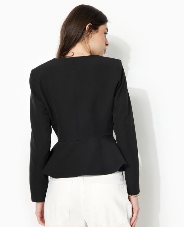 Pimkie Veste Peplum Avec Boutons Fantaisie - Noir