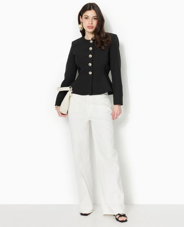 pimkie Veste peplum avec boutons fantaisie - Noir