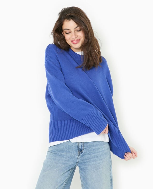 Pimkie Pull Oversize Avec Grands Bord-côtes - Bleu électrique