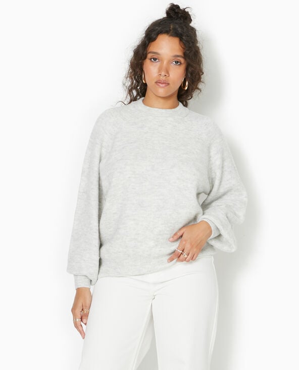 Pimkie Pull Oversize Col Rond Manches Raglan - Gris Chiné