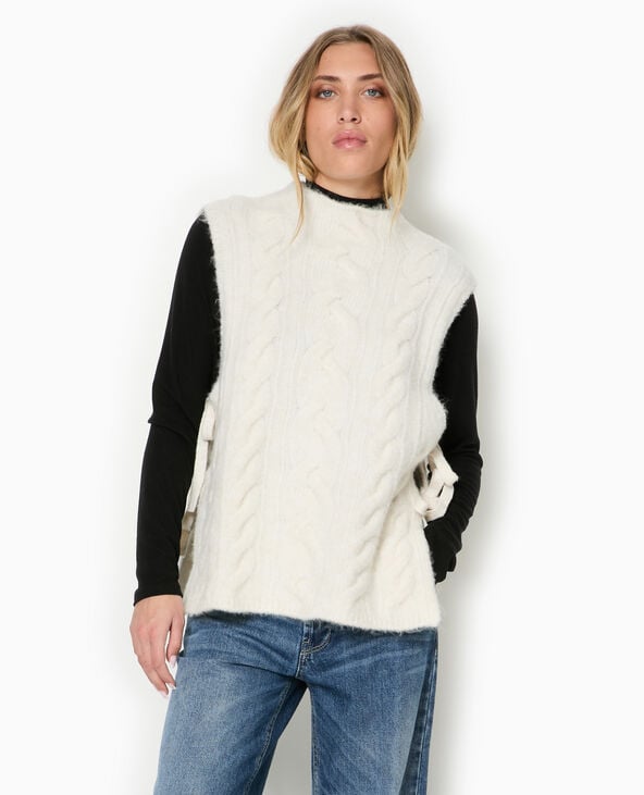 Pimkie Pull Sans Manches Avec Nouettes Sur Les Côtés - Blanc