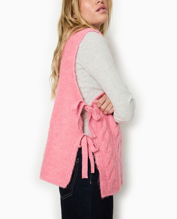 pimkie Pull sans manches avec nouettes sur les côtés - Rose