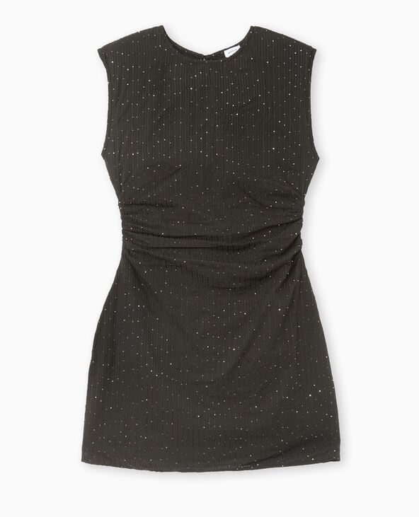Pimkie Robe Courte En Tissu Fantaisie Avec Sequins - Noir