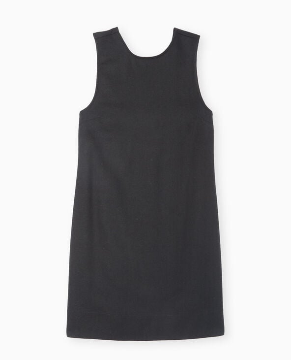 Pimkie Robe Courte Lin Avec Dos Dégagé Et Boutonné - Noir