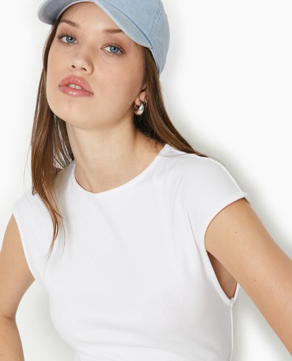 Pimkie Robe Courte Sans Manches Avec Fronces Côtés - Blanc