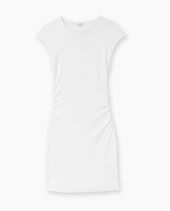 Pimkie Robe Courte Sans Manches Avec Fronces Côtés - Blanc