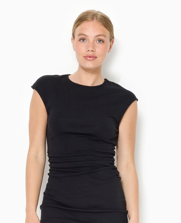 Pimkie Robe Courte Sans Manches Avec Fronces Côtés - Noir