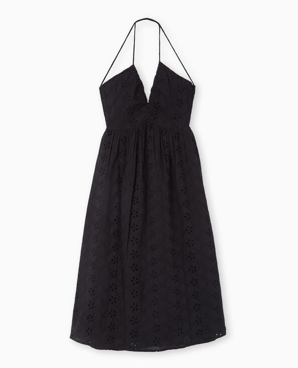 Pimkie Robe Longue En Broderie Anglaise Bretelles Croisées - Noir