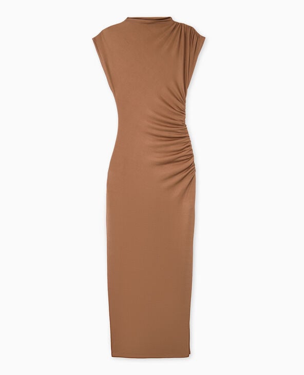 Pimkie Robe Longue En Maille Avec Fronces Et Drapés - Beige