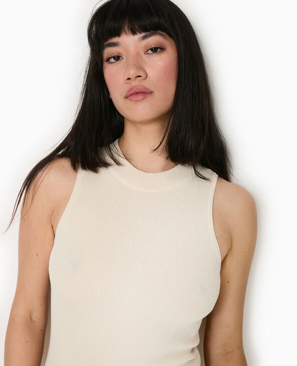 pimkie Robe longue et moulante en maille côtelée - Blanc