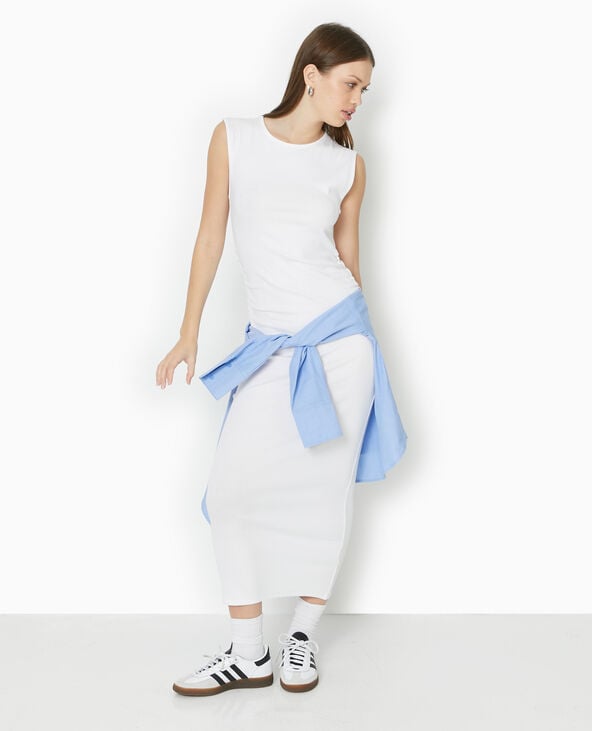 pimkie Robe longue sans manches avec fronces côtés - Blanc