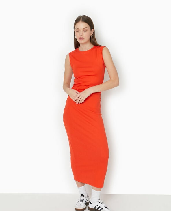 pimkie Robe longue sans manches avec fronces côtés - Orange