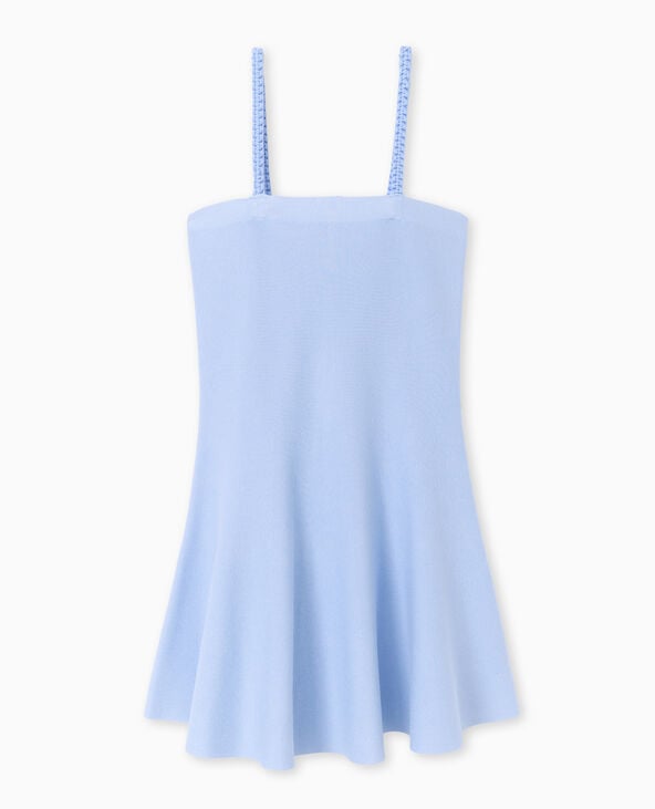 Pimkie Robe Patineuse En Maille Avec Bretelles Fantaisie - Bleu