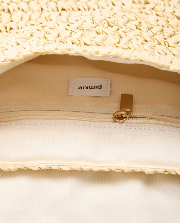 Pimkie Sac En Raphia Avec Bandoulière En Chaine - Beige