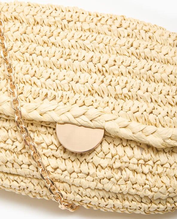 Pimkie Sac En Raphia Avec Bandoulière En Chaine - Beige