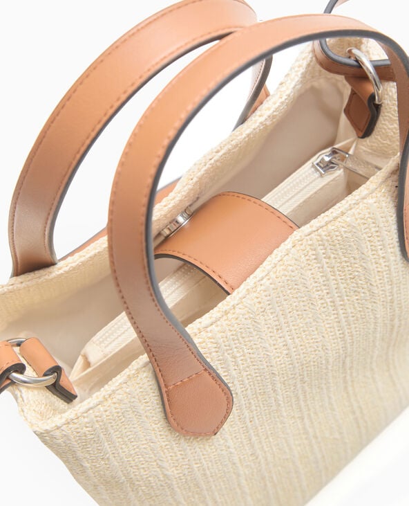 Pimkie Sac En Raphia Avec Poignées Et Bandoulière - Beige