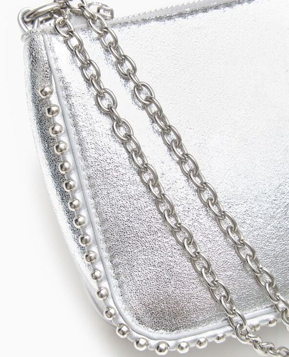 Pimkie Sac Pochette Avec Bandoulière Chaine - Argenté
