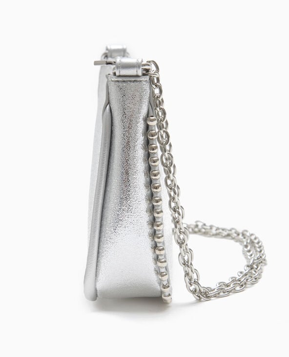 Pimkie Sac Pochette Avec Bandoulière Chaine - Argenté