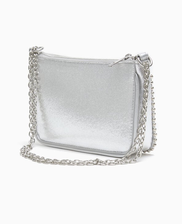 Pimkie Sac Pochette Avec Bandoulière Chaine - Argenté