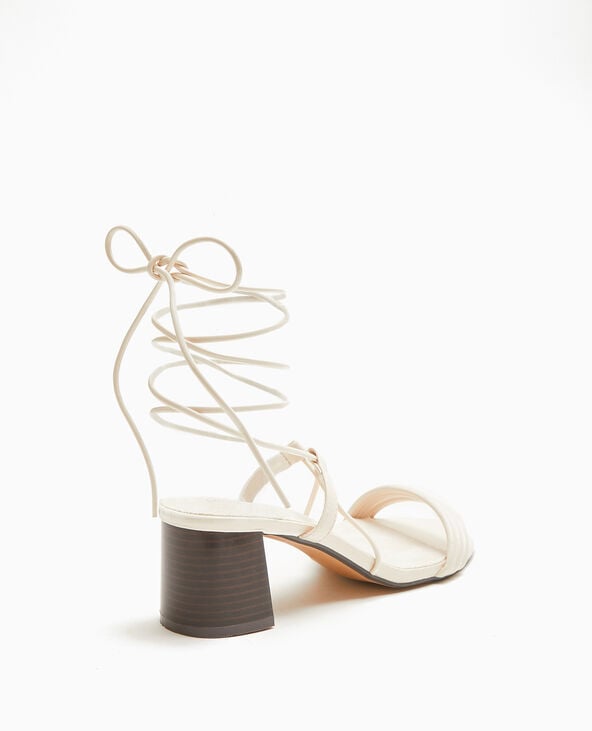 Pimkie Sandales à Talons Avec Lacets Tour De Cheville - Blanc