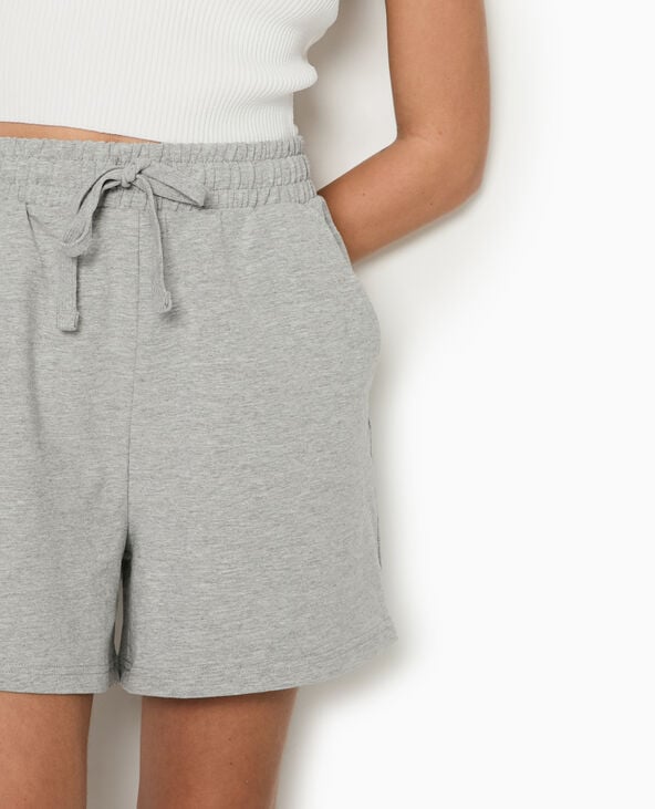 Pimkie Short En Molleton Taille élastiquée - Gris Chiné