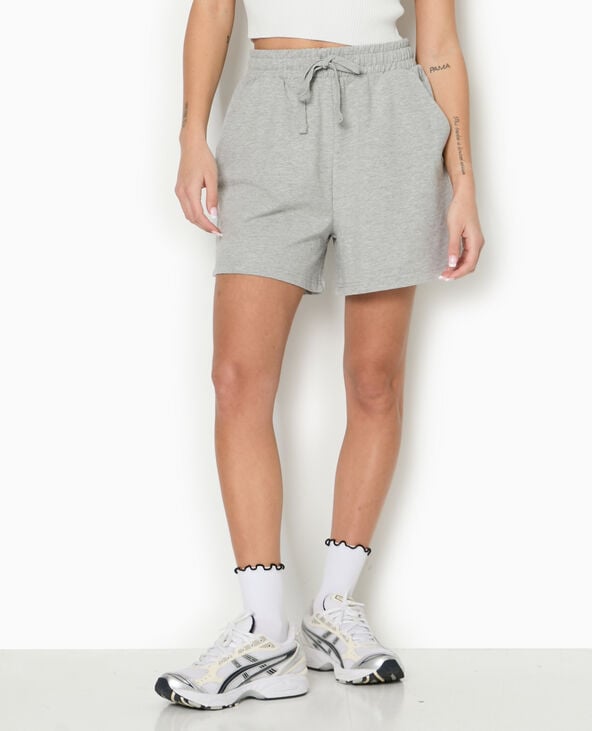 Pimkie Short En Molleton Taille élastiquée - Gris Chiné