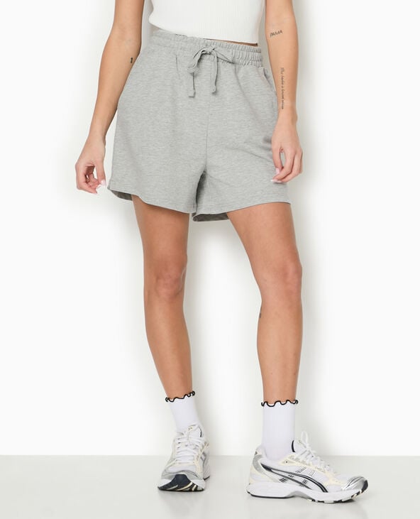 pimkie Short en molleton taille élastiquée - Gris chiné