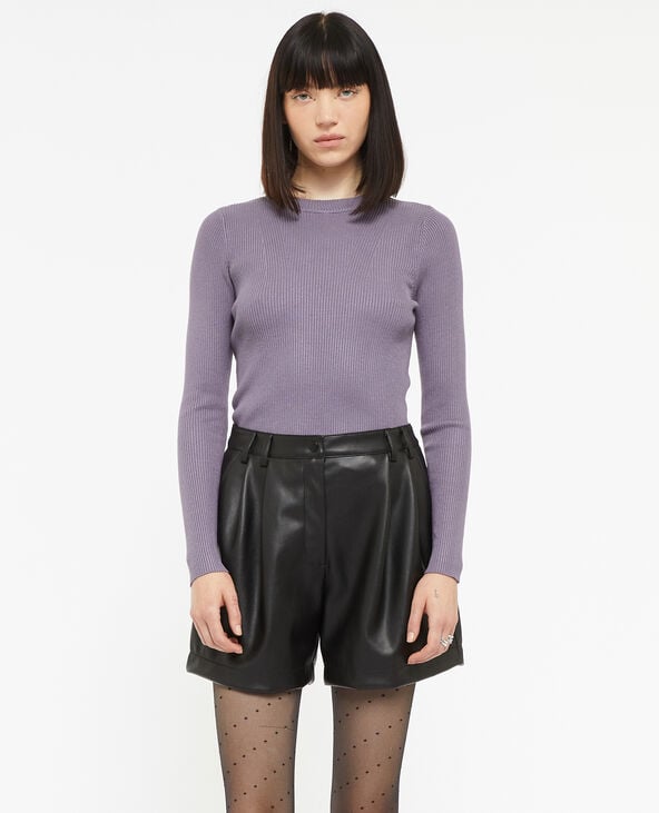 Pimkie Short Taille Haute En Simili Cuir Avec Pinces - Noir