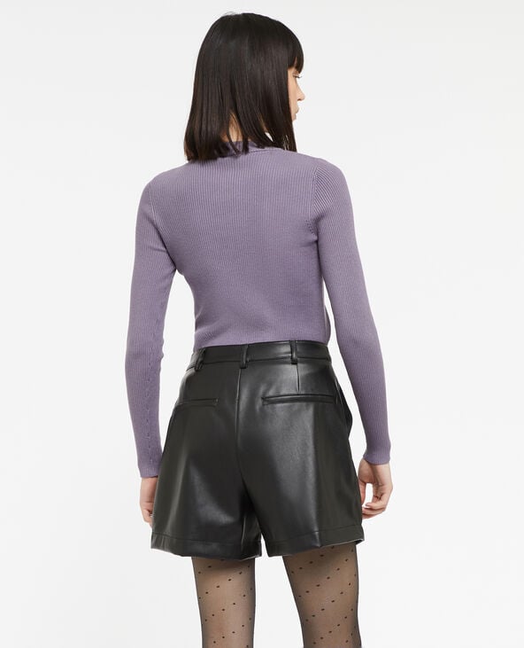 Pimkie Short Taille Haute En Simili Cuir Avec Pinces - Noir