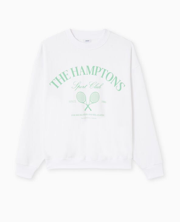 Pimkie Sweat Col Rond Avec Grand Print Devant - Blanc