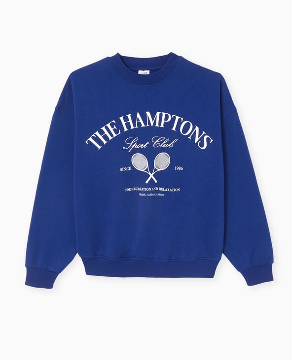 Pimkie Sweat Col Rond Avec Grand Print Devant - Bleu Marine