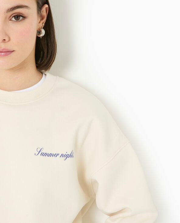 Pimkie Sweat Col Rond Avec Print Poitrine Et Dos - Blanc