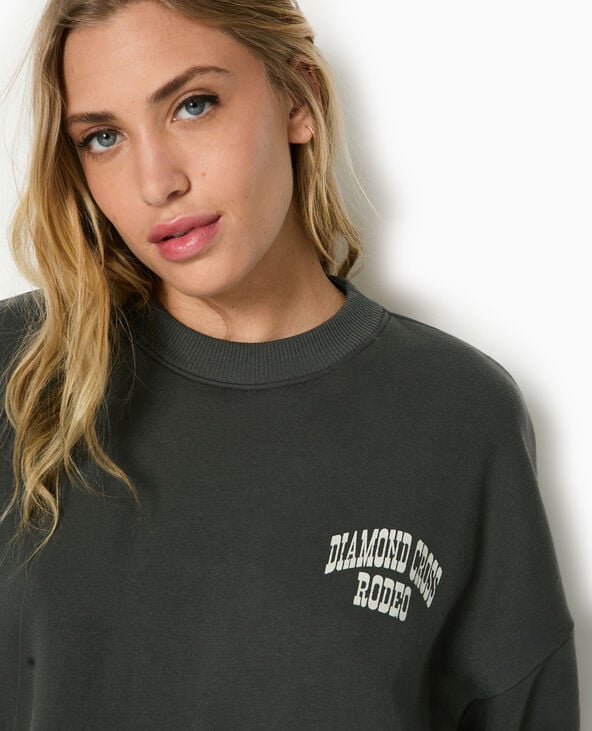 Pimkie Sweat Col Rond Avec Print Poitrine Et Dos - Gris Foncé